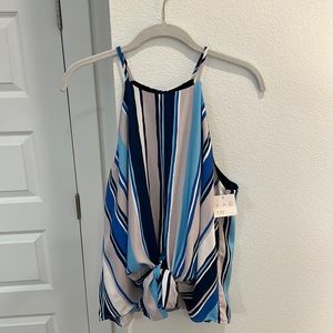 She + Sky Striped Blouse Tank
